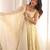 Cream silk-blend festive anarkali set