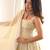 Cream silk-blend festive anarkali set