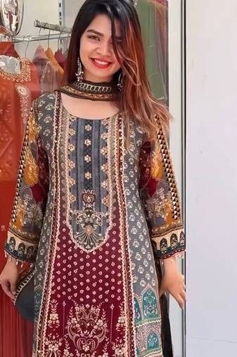 Multi-color heritage georgette printed kurta set