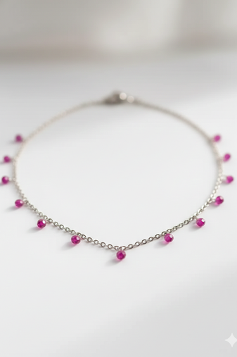 Blush orbit necklace