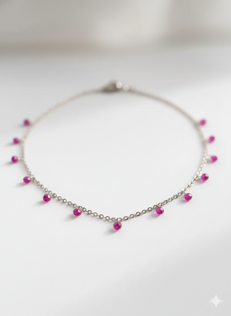 Blush orbit necklace