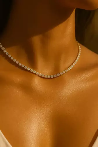 orbit gleam crystal choker with sleek minimal design