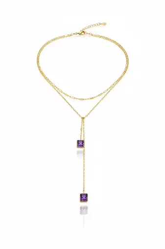 Amethyst drop necklace