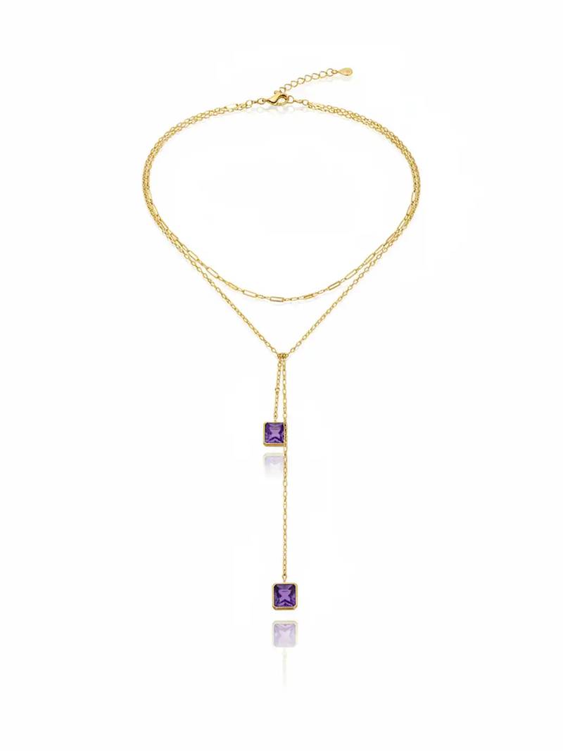 Amethyst drop necklace