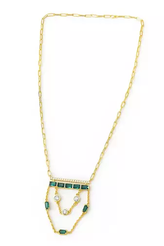 Emerald orbit necklace
