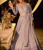 Multicolor Net Embroidered Lehenga Set