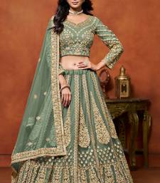 Light Green Net Embroidered Lehenga Set