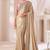 Fawn satin embroidered saree