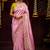 Pink banarasi silk embroidered saree