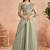 Green chiffon embroidered saree