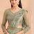 Green chiffon embroidered saree