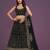 Glamorous Black Zari and Sequins Embroidered Faux Georgette Indian wedding Designer lehenga choli
