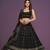 Glamorous Black Zari and Sequins Embroidered Faux Georgette Indian wedding Designer lehenga choli
