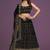 Glamorous Black Zari and Sequins Embroidered Faux Georgette Indian wedding Designer lehenga choli