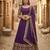 Comely Purple Zari and Sequins Embroidered Faux Georgette Indian wedding Designer lehenga choli