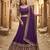 Comely Purple Zari and Sequins Embroidered Faux Georgette Indian wedding Designer lehenga choli