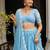 Captivating Sky-Blue Multi Sequence, embroidery Faux Georgette Indian wedding Designer lehenga choli