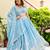 Captivating Sky-Blue Multi Sequence, embroidery Faux Georgette Indian wedding Designer lehenga choli