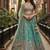 Engaging Sea-Green Zari and Sequins, and Thread Embroidered Fendy Silk Indian wedding Designer lehenga choli
