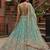 Engaging Sea-Green Zari and Sequins, and Thread Embroidered Fendy Silk Indian wedding Designer lehenga choli