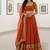 Alluring Fenta Orange Zari and Sequins, and Thread Embroidered Faux Georgette Indian wedding Designer lehenga choli