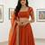 Alluring Fenta Orange Zari and Sequins, and Thread Embroidered Faux Georgette Indian wedding Designer lehenga choli