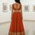 Alluring Fenta Orange Zari and Sequins, and Thread Embroidered Faux Georgette Indian wedding Designer lehenga choli