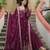 Wine chinon embroidered designer anarkali sharara set