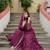 Wine chinon embroidered designer anarkali sharara set