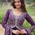 designer purple faux blooming anarkali with dupatta