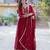maroon faux georgette kurta set with sequin embroidery