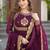 wine faux georgette kurta set with zari sequin work