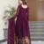 wine faux georgette kurta set with zari sequin work