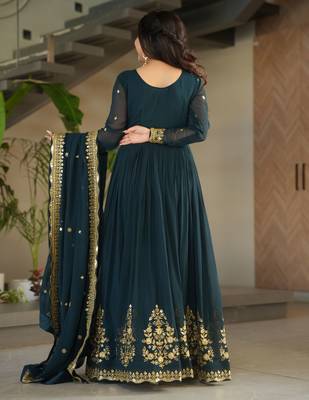 morpich faux georgette kurta set with zari sequin work 4
