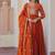 orange fendi kurta set with sequins & zari embroidery