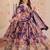 designer purple silk embroidered anarkali set