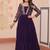 purple faux blooming anarkali with embroidery