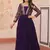 purple faux blooming anarkali with embroidery
