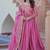pink gold crush embroidered anarkali set