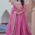 pink gold crush embroidered anarkali set