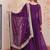 purple faux blooming anarkali with dupatta