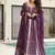 purple faux blooming embroidered anarkali set