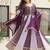 purple faux blooming embroidered anarkali set