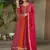 rani pink faux embroidered anarkali set