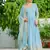 sky blue faux georgette embroidered anarkali set