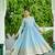 sky blue faux georgette embroidered anarkali set