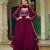 designer wine faux blooming bead anarkali set