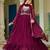 designer wine faux blooming bead anarkali set