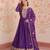 purple star georgette anarkali with dupatta