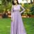 Lilac hand embroidered anarkali in fendi silk with dupatta